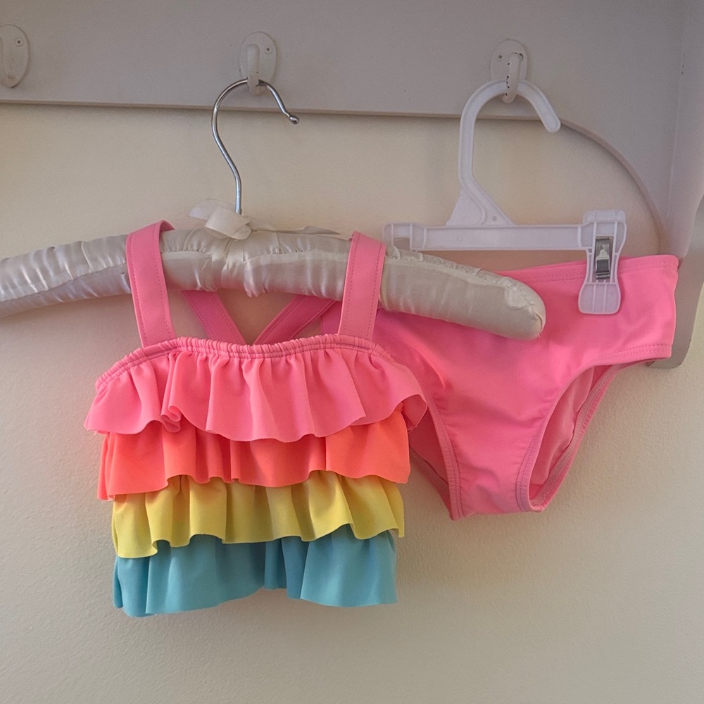 Baby GAP Rainbow Ruffle Two-piece Swimsuit, 18-24 Months